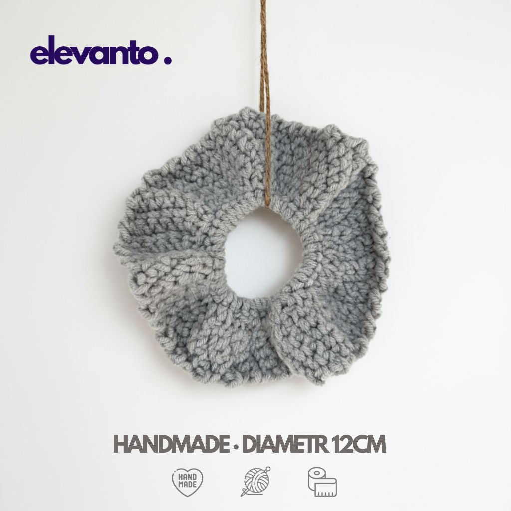 Crochet Hair Scrunchie Smoke, Grey Color