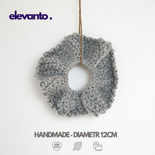 Crochet Hair Scrunchie Smoke, Grey Color
