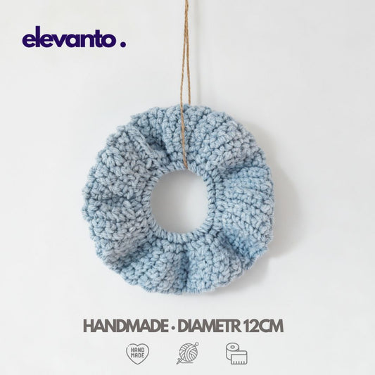 Crochet Hair Scrunchie Ice Blue, Light Blue Color