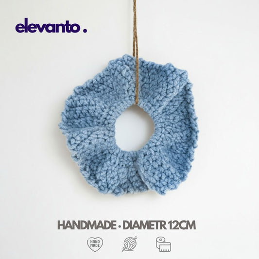 Crochet Hair Scrunchie Ocean Breeze, Blue Color