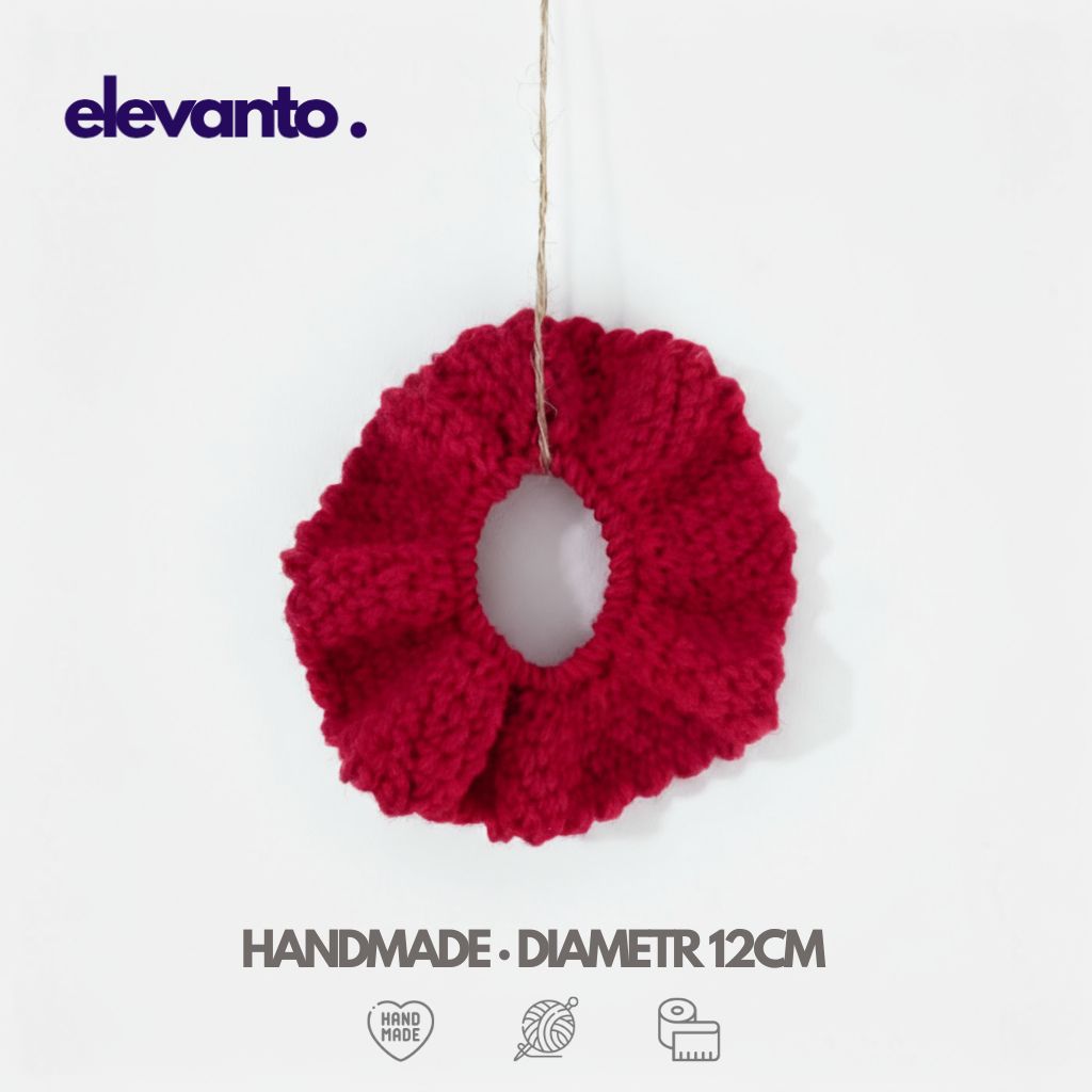 Crochet Hair Scrunchie Cherry Coke, Pink Color