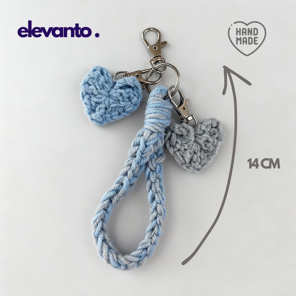 Crochet Keychain Sky Drift, Blue