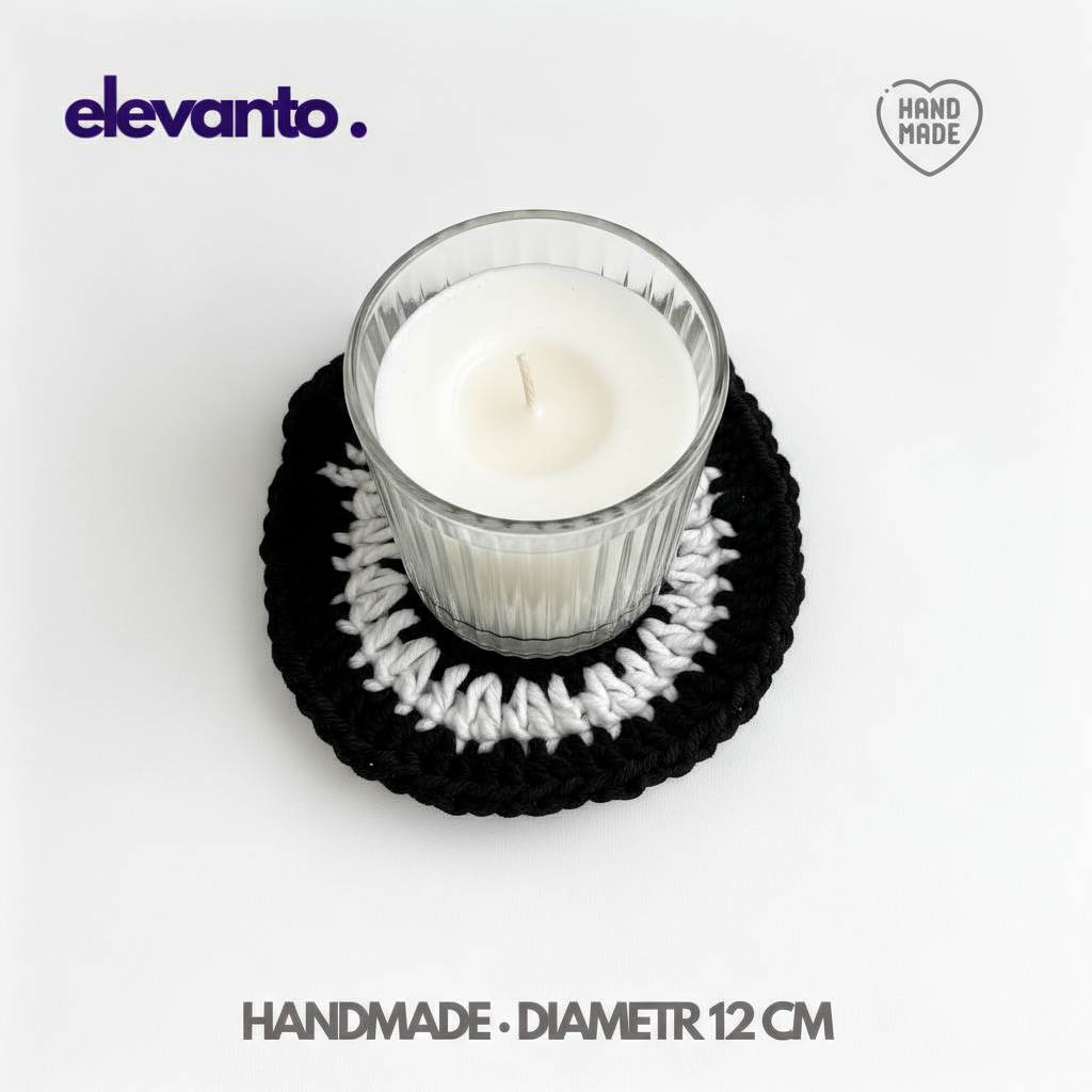 Crochet Coaster Black Ice