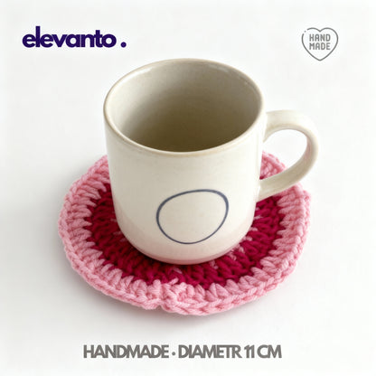 Crochet Coaster Black Pink In Your Area