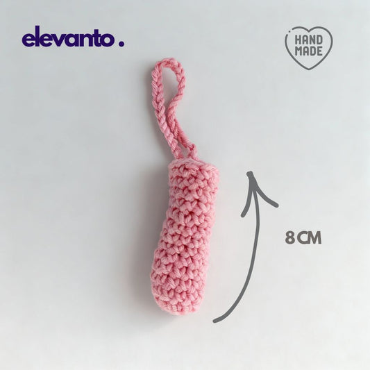 Crochet Lip Balm Case Blush Kiss, Pink Color